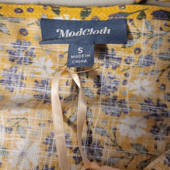 NWT ModCloth Sparuced Up Summer Sleeveless Top Beachy Vacation Linen Blend - S - Picture 3 of 8